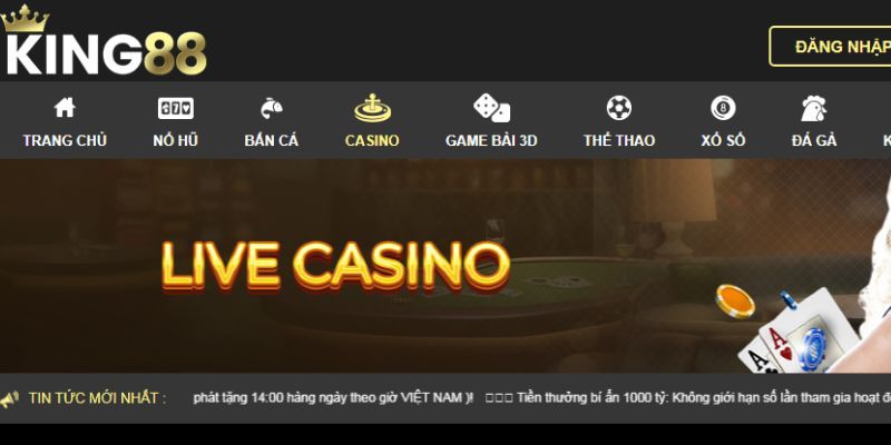 Giới thiệu sơ lược sảnh game casino King88 hấp dẫn